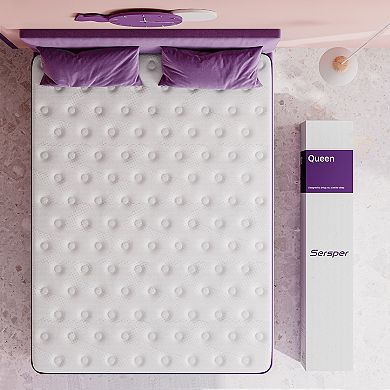 Sersper 12'' Memory Foam Hybrid Mattress Pillow Top Pocket Spring Mattress In A Box