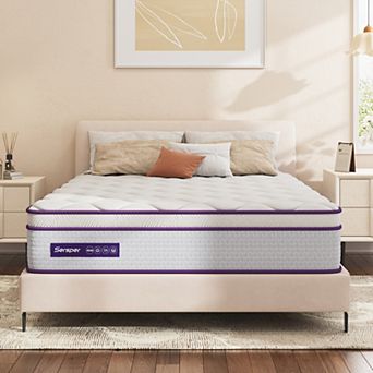Sersper 12" 5-Zone Support Hybrid Mattress - Medium Firm for Optimal Back Relief & Edge Support​