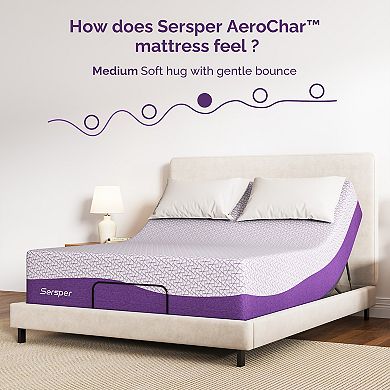 Sersper 14 Inch Memory Foam Mattress infused with Charcoal and Copper Gel