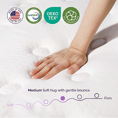 Sersper 14'' Memory Foam Hybrid Mattress Pillow Top Pocket Spring Mattress In A Box