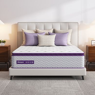 Sersper 14'' Memory Foam Hybrid Mattress Pillow Top Pocket Spring Mattress In A Box
