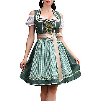 Women's Oktoberfest Costume Dress Dirndl Dresses Women German Beer Costumes Outfit for Carnival