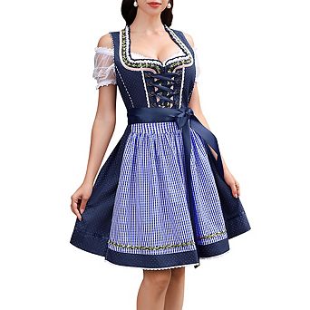 Women's Oktoberfest Costume Dress Dirndl Dresses Women German Beer Costumes Outfit for Carnival