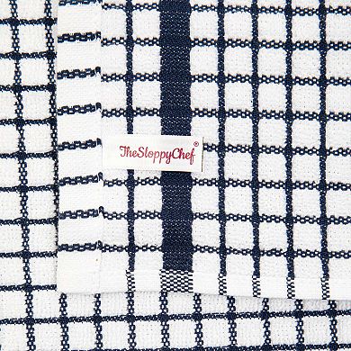 Sloppy Chef Classic Checkered Dishcloth 13x13 Blue (8/Pack)