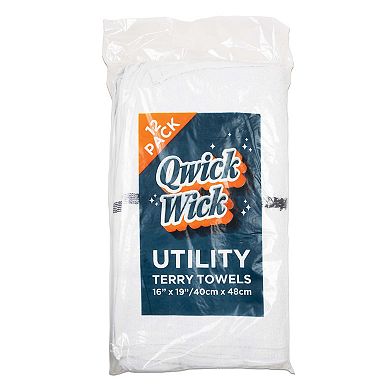 Qwick Wick Bar Mop Towel 16x19 30oz Green Strp (12/Pack)