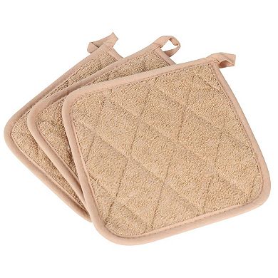Cooks Linen Pot Holder 7x7 Tan (12/Pack)