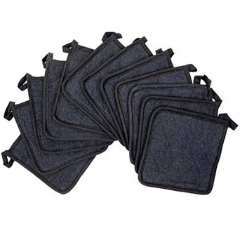 Cooks Linen Pot Holder 7x7 Black (12/Pack)