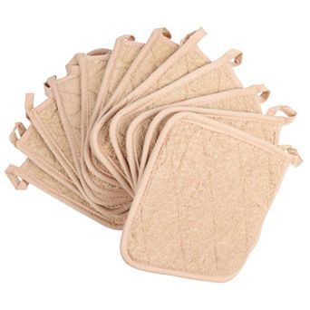 Cooks Linen Pot Holder 7x7 Tan (12/Pack)