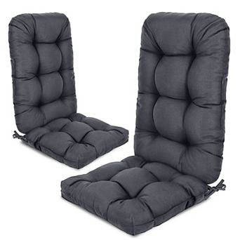 Aoodor Tufted Adirondack Chair Cushion with Ties, Water and Fade Resistant, Set of 2