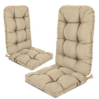 Aoodor Tufted Adirondack Chair Cushion with Ties, Water and Fade Resistant, Set of 2