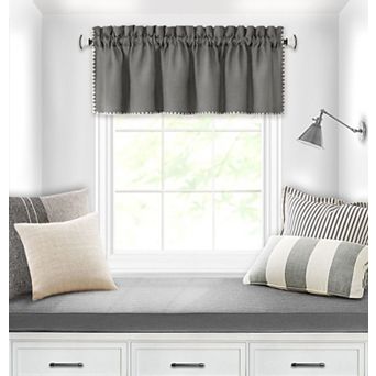 Kate Aurora Coastal Hamptons Living Textured Rod Pocket Window Valance