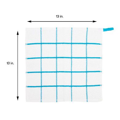 Sloppy Chef Premier Dishcloth 13x13 Blue Windowpane (12/Pack)