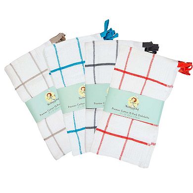 Sloppy Chef Premier Dishcloth 13x13 Blue Windowpane (12/Pack)