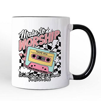 Made to Worship Christian Retro Mug, Psalm 150:6 Bible Verse Gift
