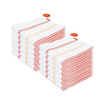Sloppy Chef Premier Dishcloth 13x13 Yellow & Saffron Striped (12/Pack)