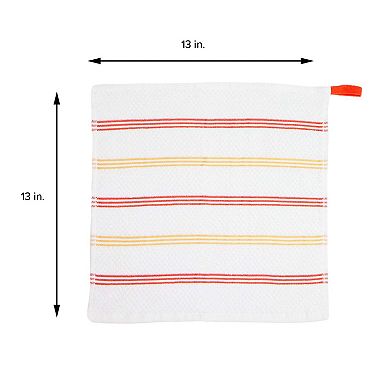 Sloppy Chef Premier Dishcloth 13x13 Yellow & Saffron Striped (12/Pack)