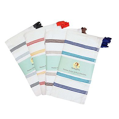 Sloppy Chef Premier Dishcloth 13x13 Yellow & Saffron Striped (12/Pack)