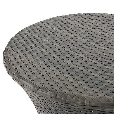 Loco Outdoor Side Table, Hourglass Shape, Round, Rattan
