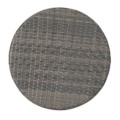 Loco Outdoor Side Table, Hourglass Shape, Round, Rattan