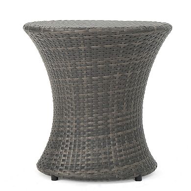 Loco Outdoor Side Table, Hourglass Shape, Round, Rattan