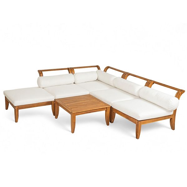 その他 CabCallawayACMEFurnitureDELMAR SOFA3P Merax 6 Piece Patio Sofa Set, Acacia Wood Outdoor Modular
