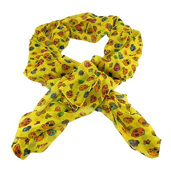 Lightweight Gauze Adorable Skulls And Hearts Fashion Scarf