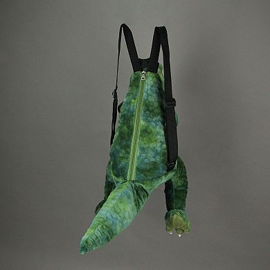 Cool Furry Plush Green Dinosaur Mini Backpack T-rex Stuffed Animal Shoulder Bag
