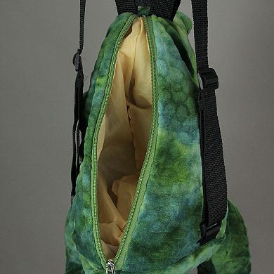 Cool Furry Plush Green Dinosaur Mini Backpack T-rex Stuffed Animal Shoulder Bag