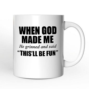 When God Made Me Christian Mug, Funny Faith Gift