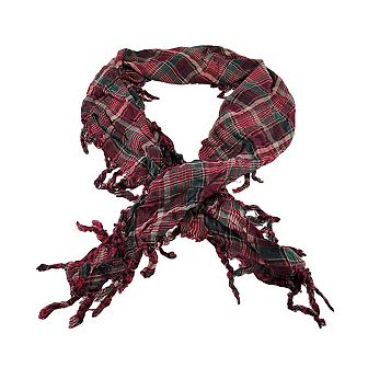 Fuchsia Plaid Triangular Reversible Neck Scarf Tartan