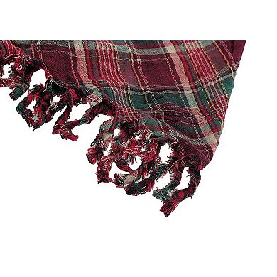 Fuchsia Plaid Triangular Reversible Neck Scarf Tartan