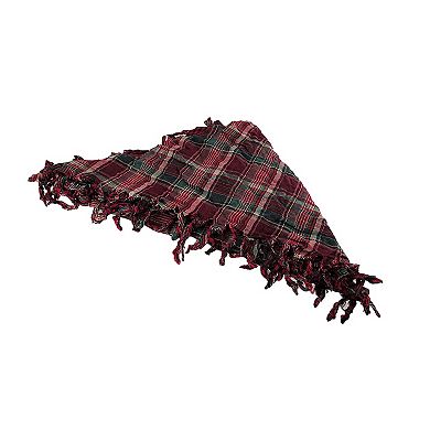 Fuchsia Plaid Triangular Reversible Neck Scarf Tartan