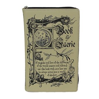 Vinyl Book Of Faerie Zip Close Novelty Clutch Bag Coin Purse Witch Fashion