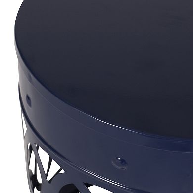 Kemo Outdoor End Table, Cutout Design, Round