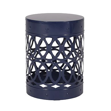 Kemo Outdoor End Table, Cutout Design, Round