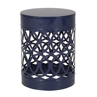 Kemo Outdoor End Table, Cutout Design, Round