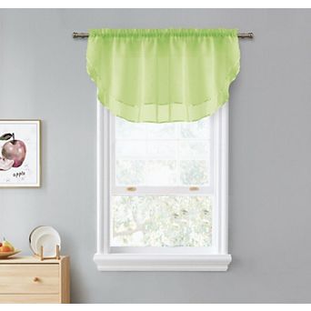 Kate Aurora Living Double Layered Sheer Rod Pocket Ascot Window Valances