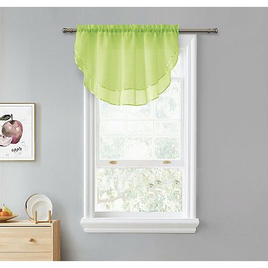 Kate Aurora Living Double Layered Sheer Rod Pocket Ascot Window Valances