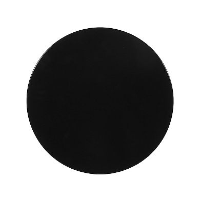 Kemo Outdoor End Table, Round , Cutout Design, Iron Frame