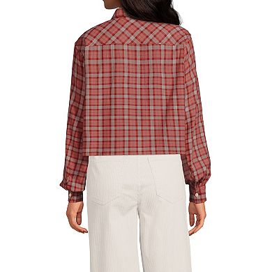 Women's Lands' End Cropped Flannel Shirt