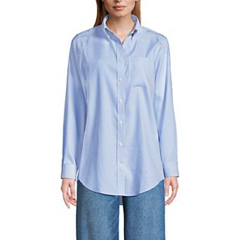 Women's Lands' End Long Sleeve Pinpoint Shirt