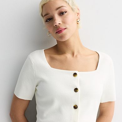 Women's Nine West Short Sleeve Knit Sweater