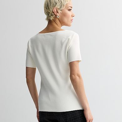 Women's Nine West Short Sleeve Knit Sweater