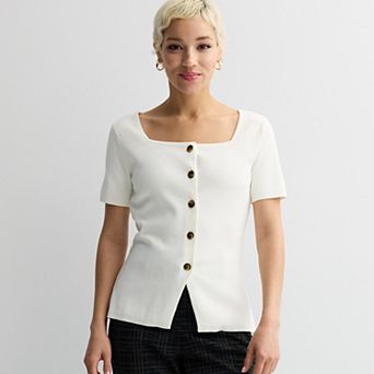 Women's Nine West Short Sleeve Knit Sweater