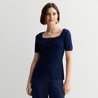 Women's Nine West Short Sleeve Knit Sweater