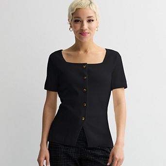 Women's Nine West Short Sleeve Knit Sweater