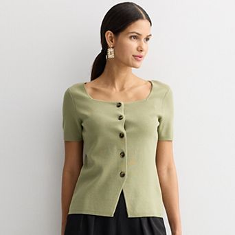 Women's Nine West Short Sleeve Knit Sweater