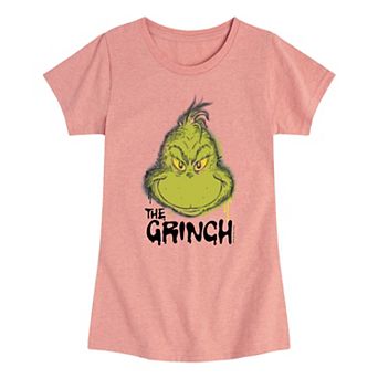 Girl's Dr. Seuss The Grinch Spray Paint Short Sleeve Graphic Tee