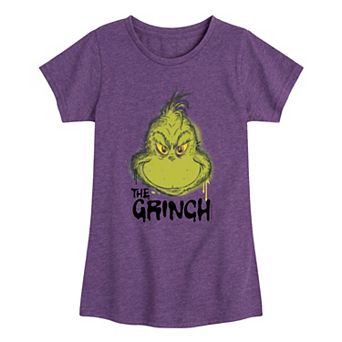 Girl's Dr. Seuss The Grinch Spray Paint Short Sleeve Graphic Tee