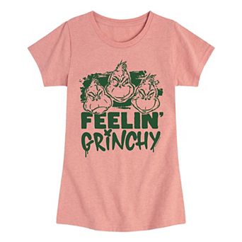 Girl's Dr. Seuss The Grinch Feelin' Grinchy Short Sleeve Graphic Tee